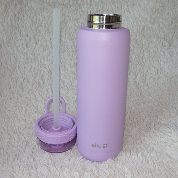Ello Cooper Stainless Steel Water Bottle with Straw and Carry Handle, Lilac - Picture 10 of 11